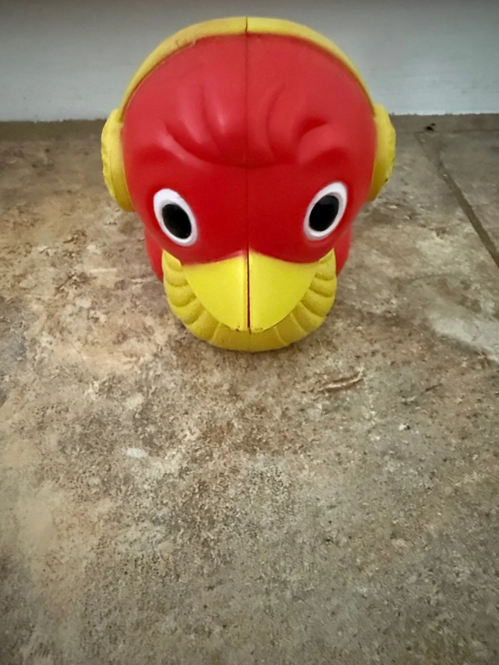 Red and Yellow 1974 vintage Kenner “Ice Bird” shaver for snow cones